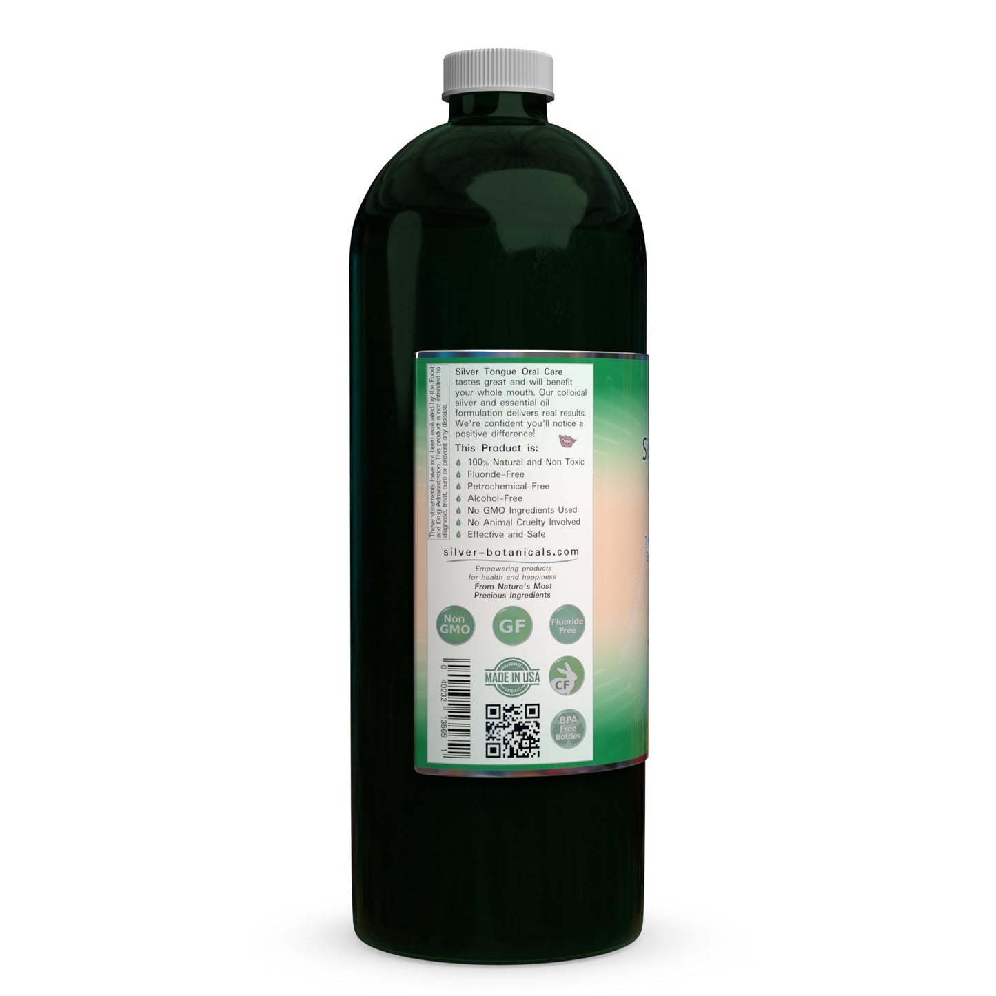 Silver Tongue Oral Care - All Natural Colloidal Silver Mouthwash, 32 fl oz