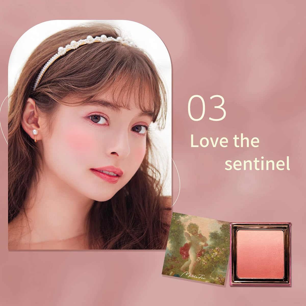 MilleFée Angel Gradation Blushes 5g Long Wear Shimmer Millefee Powder Palette for Beauty Cheek (03 Love the Sentinel)