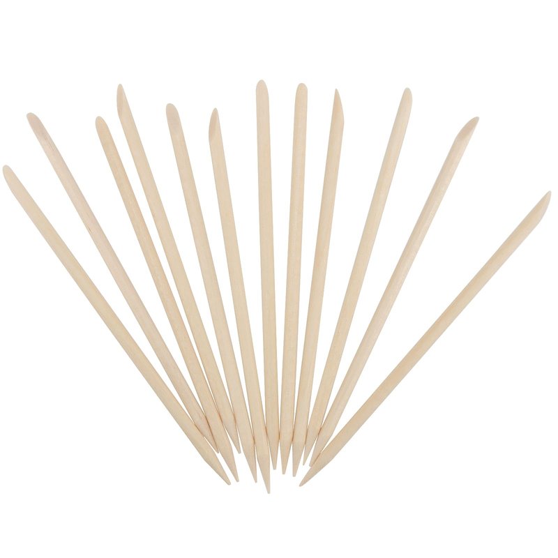 LEXININ 1500pcs 4.5 Inch Orange Wood Nail Sticks, Wooden Cuticle Pusher Sticks, Doubled Sided Wooden Stick for Manicure, Pedicure