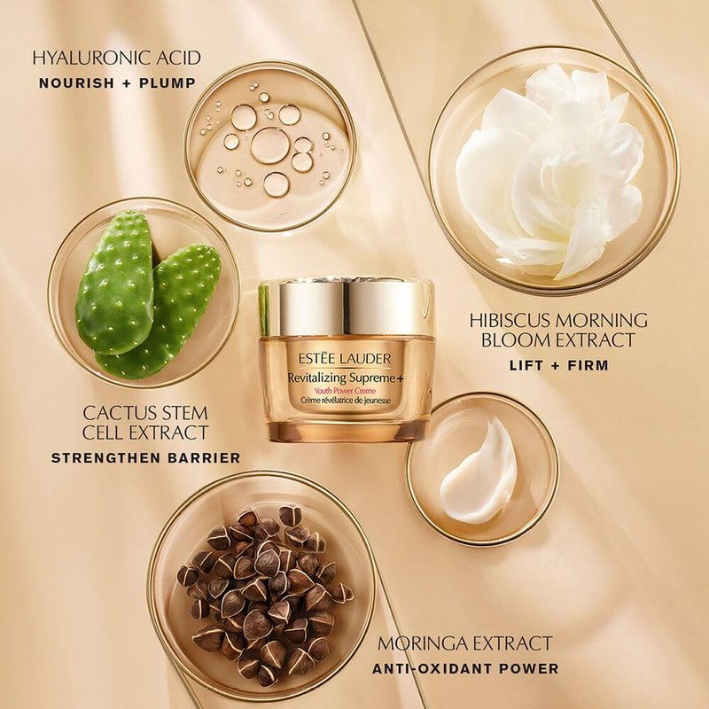 Estée Lauder Revitalizing Supreme+ Youth Power Cream Moisturizer with Hyaluronic Acid & Peptides, Anti Aging | Face & Neck Cream, 1 Ounce