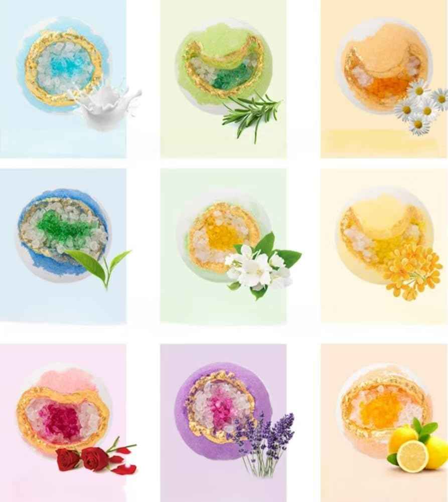 Bath Bomb Gift Set 9 - Valentine's Day Gift for Ladies, Relaxation Essentials, Bath Bomb, Immersion in Himalayan Sea Salt