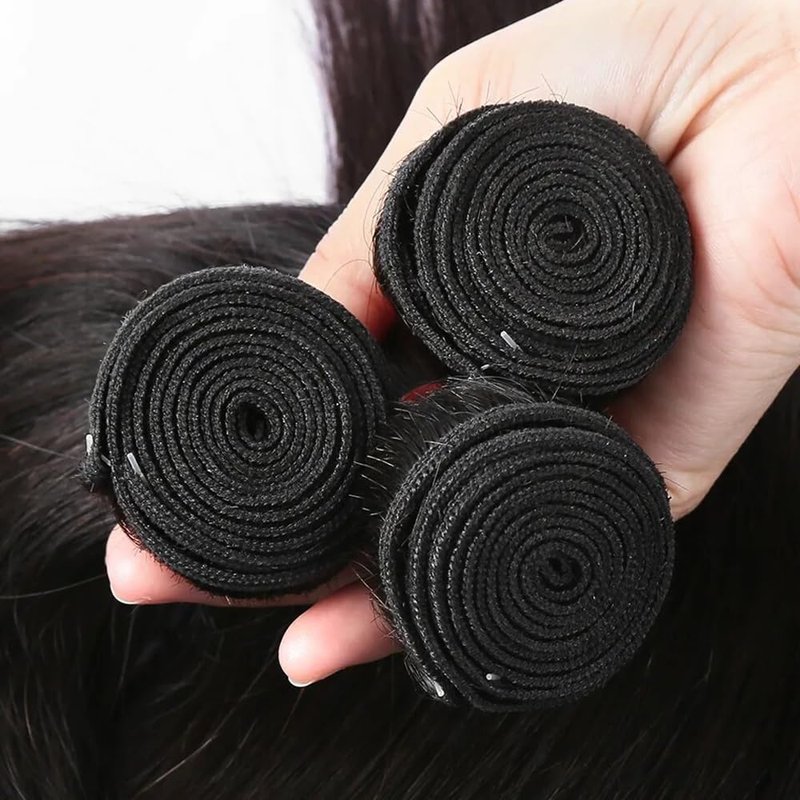 Straight Bundles Human Hair Natural Black Straight Hair Bundles Brazilian Virgin Remy Hair Extensions 12 14 16 Inch Soft And Healthy Double Weft 3 Bundles Hair Weave