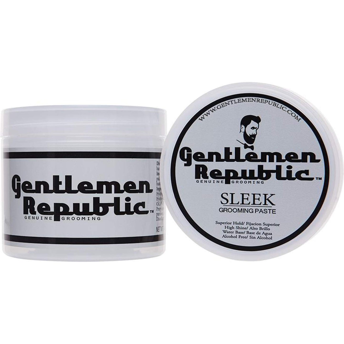Gentlemen Republic Sleek Grooming Paste - 8oz: Professional Water-Based Formula with High Shine Finish and Superior Hold. Alcohol-Free and Made in The USA