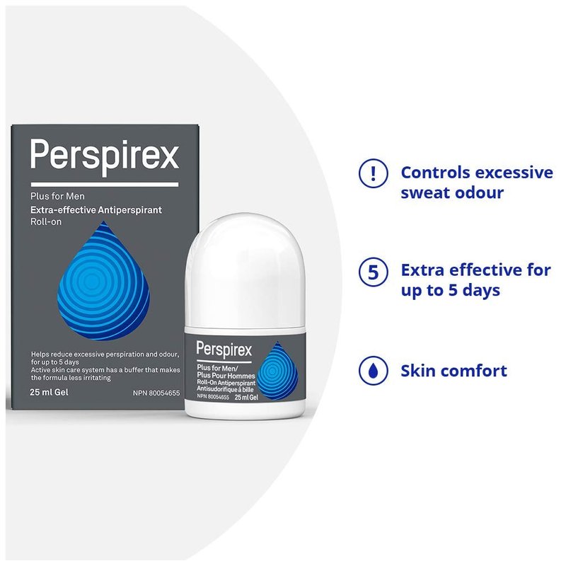 Perspirex Plus Men’s Deodorant Antiperspirant – Clinical Strength Deodorant for Men with Excessive Sweating – High Performance, Long-Lasting Protection