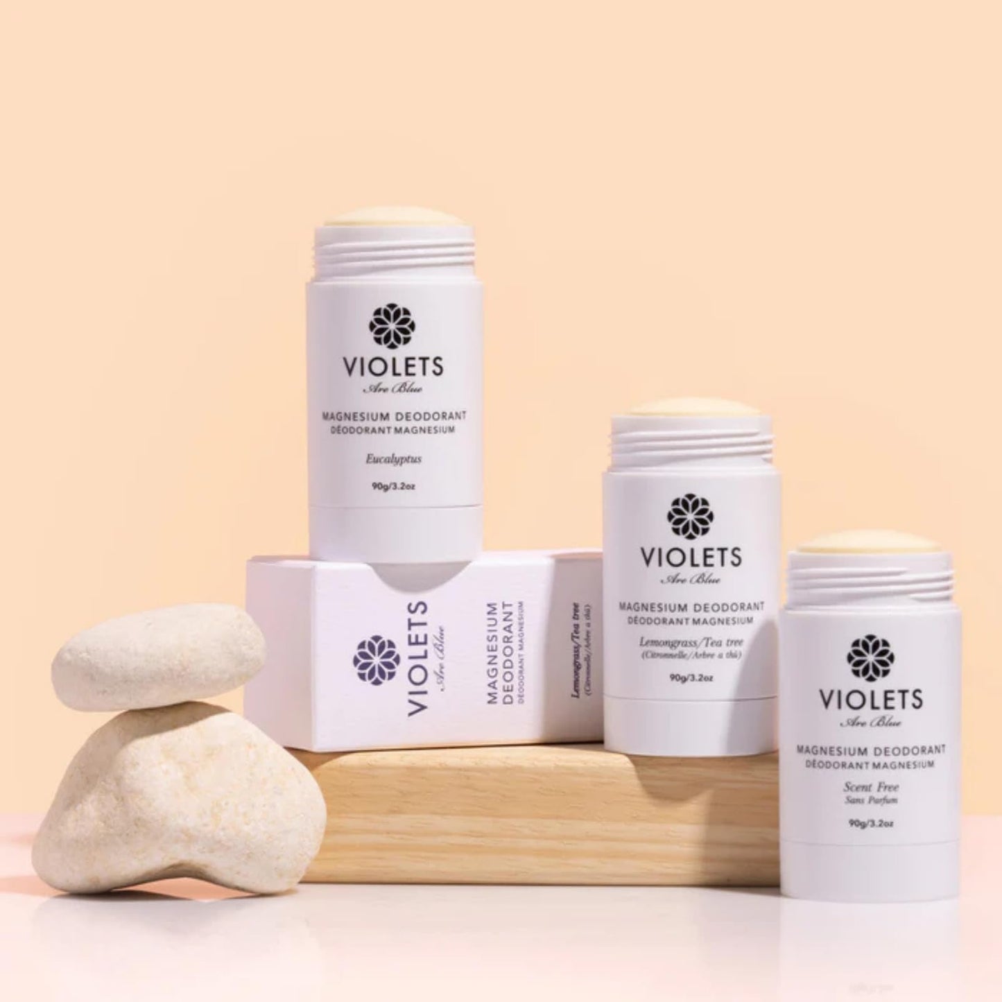 Violets Are Blue Magnesium Deodorant – Award-Winning, Aluminum-Free, Baking Soda-Free – Long-Lasting Natural Deodorant with Coconut Oil – Cream Formula for Women & Men 3.2oz (Eucalyptus)