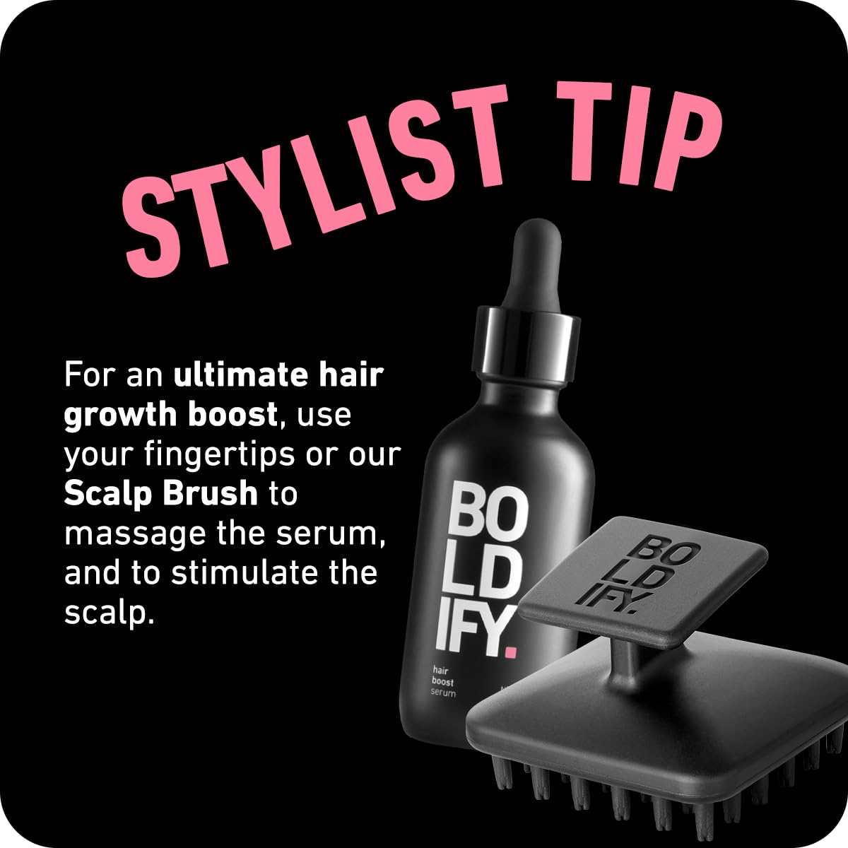 BOLDIFY Hair Growth Serum - 2 oz, 30 Natural Boosters + 4 Clinically Proven Peptides, Lightweight Non-Greasy Scalp Treatment for Thicker, Fuller Hair for Women & Men