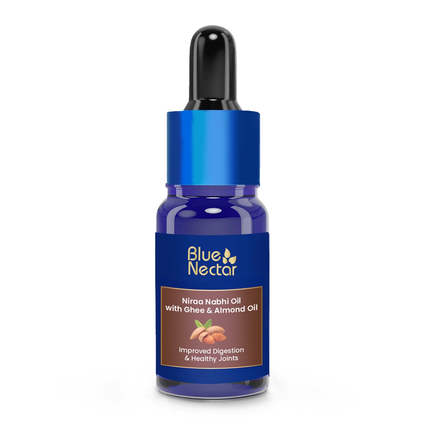 Blue Nectar Ayurveda Nabhi Oil with Ghee & Almond Oil | Natural Navel Oil for Belly Button for Digestion & Joint Health | 100% Natural & Herbal (21 Herbs, 0.33Fl Oz)