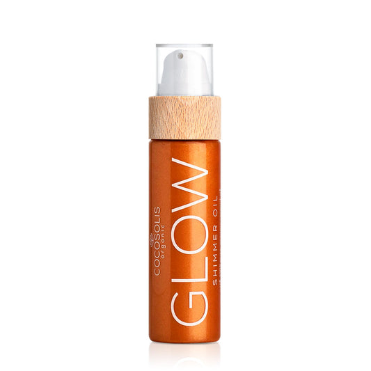 COCOSOLIS GLOW Shimmer Oil | Illuminizing Natural Dry Oil With Shiny Particles | Leaves The Skin Glowing & Enhances a Golden Tan | Gives a Luxurious Feel to Your Skin | 110ml