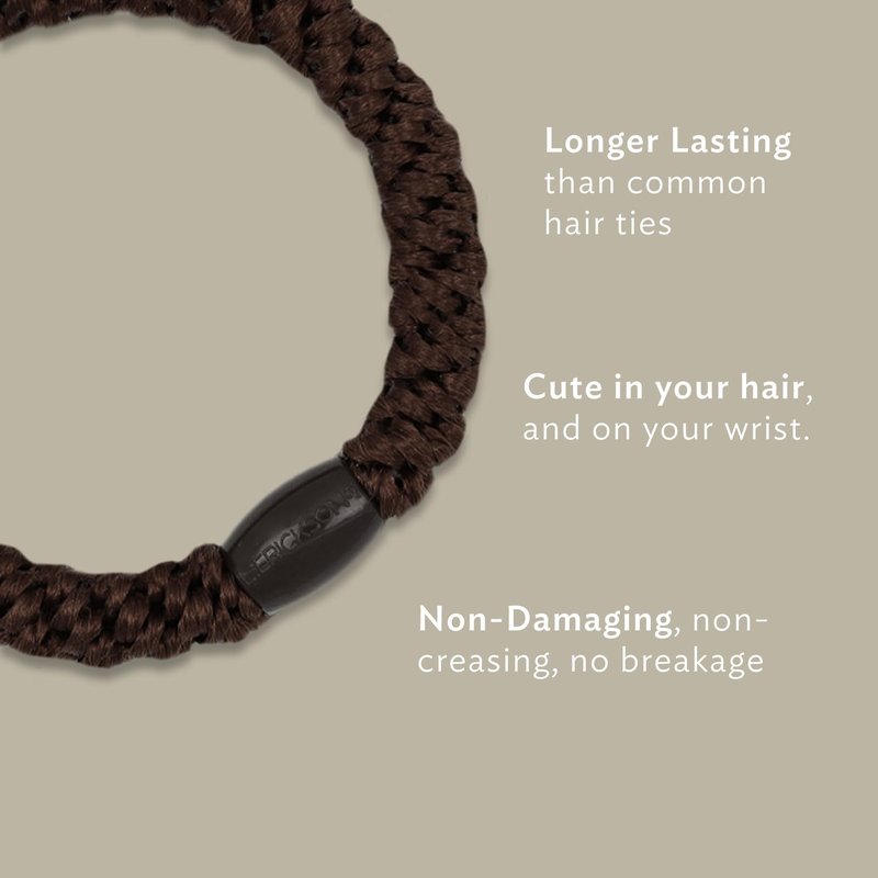 L. Erickson Hair Ties for Thick Hair, Grab & Go Pony Tube 15 Pack Eclectic Tones - No-Crease Damage-Free Bands with Strong Hold for Women & Men, Pixie