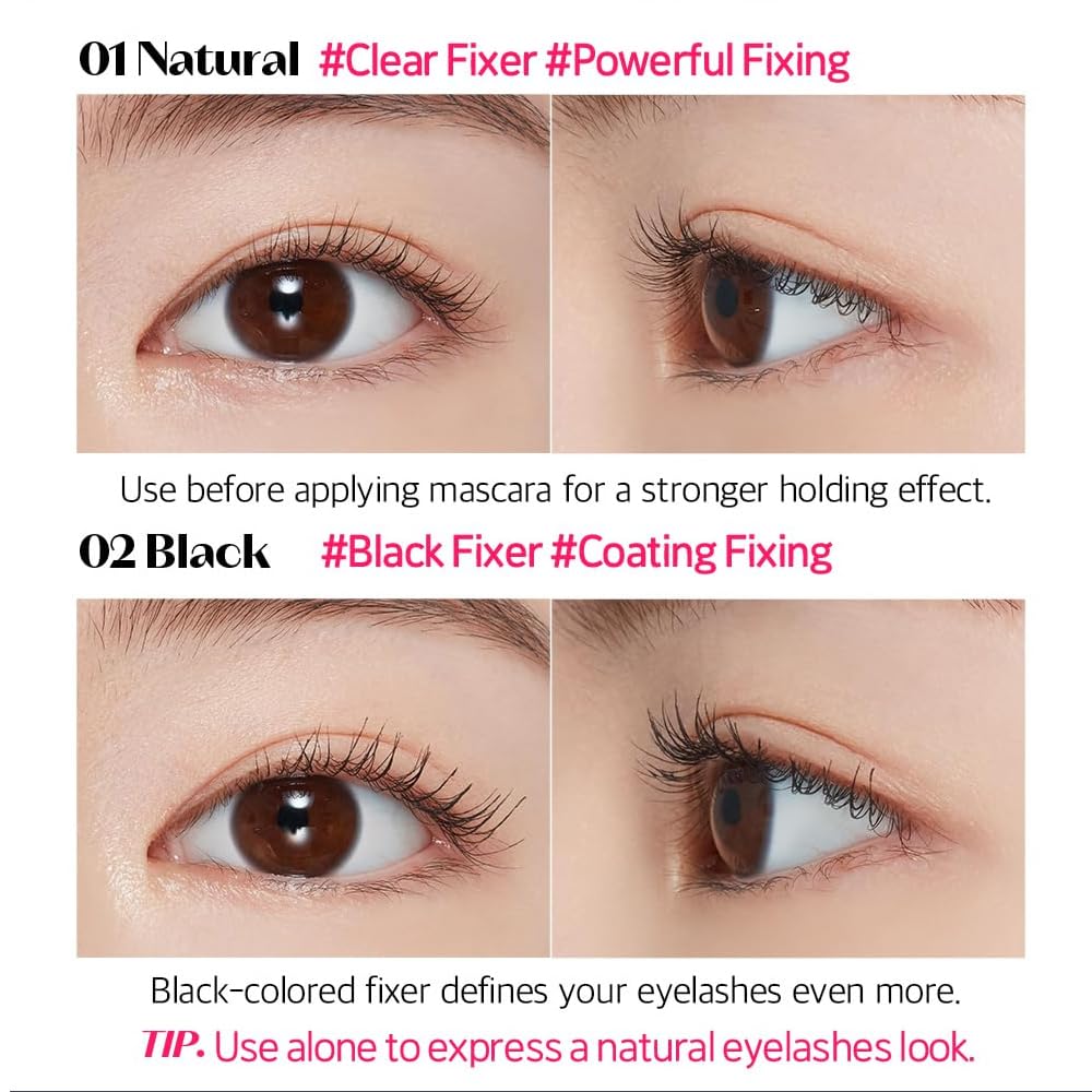 ETUDE Dr. Mascara Fixer, Black Mascara, Korean Mascara Fixer, Long-Lasting Wax Formula, All-Day Curl Hold, Smudge-Proof, Korean Makeup, Beauty, Vegan Certified (0.21 Fl Oz)