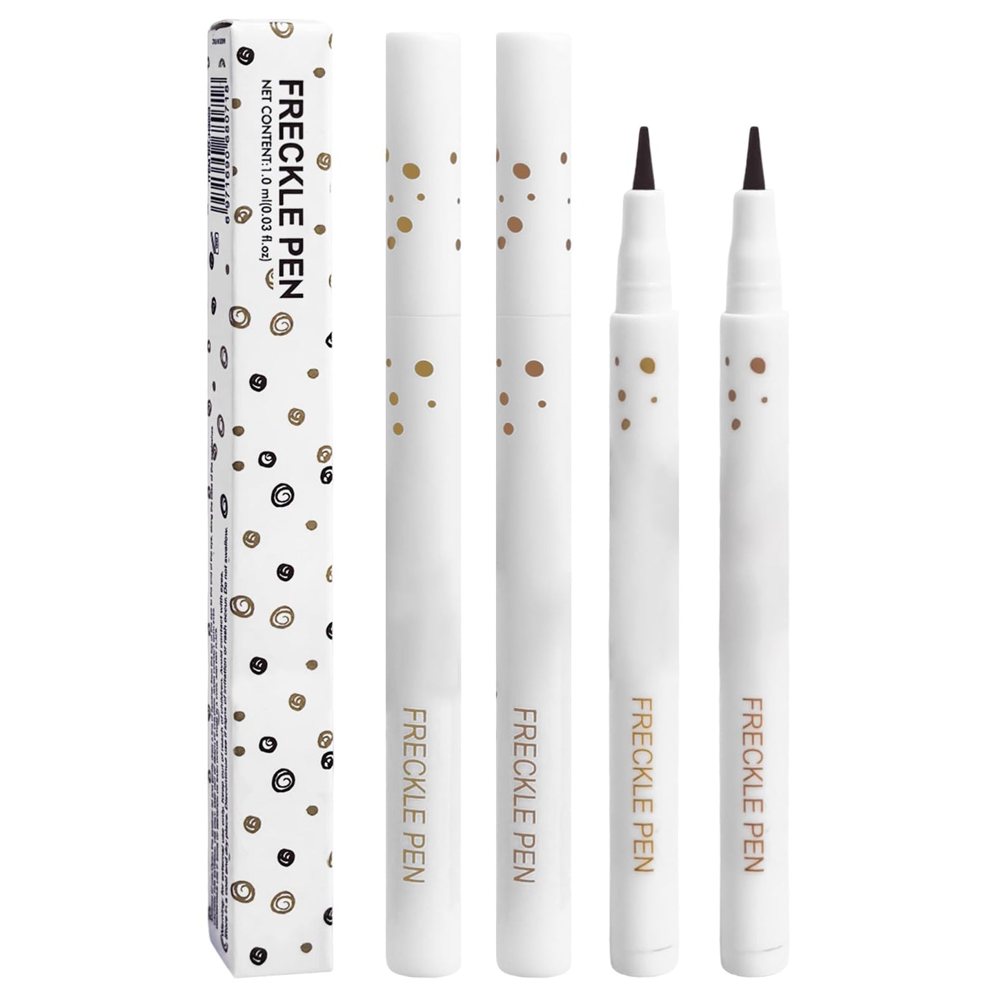 Janwana Freckle Pen Lifelike Natural Freckle Makeup Waterproof & Smudge Proof 2PCS Long Lasting Freckle Faux Looking Freckle Pencils - Light Brown + Natural Coffee