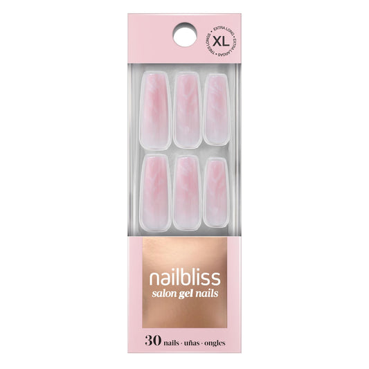 Dashing Diva Nailbliss XL Gel Manicure Set - Darling Dreamer - Salon Quality, Easy to Apply and Chip Resistant - Contains 30 Extra-Long Length, Square Shaped, Glue On Gel Nails