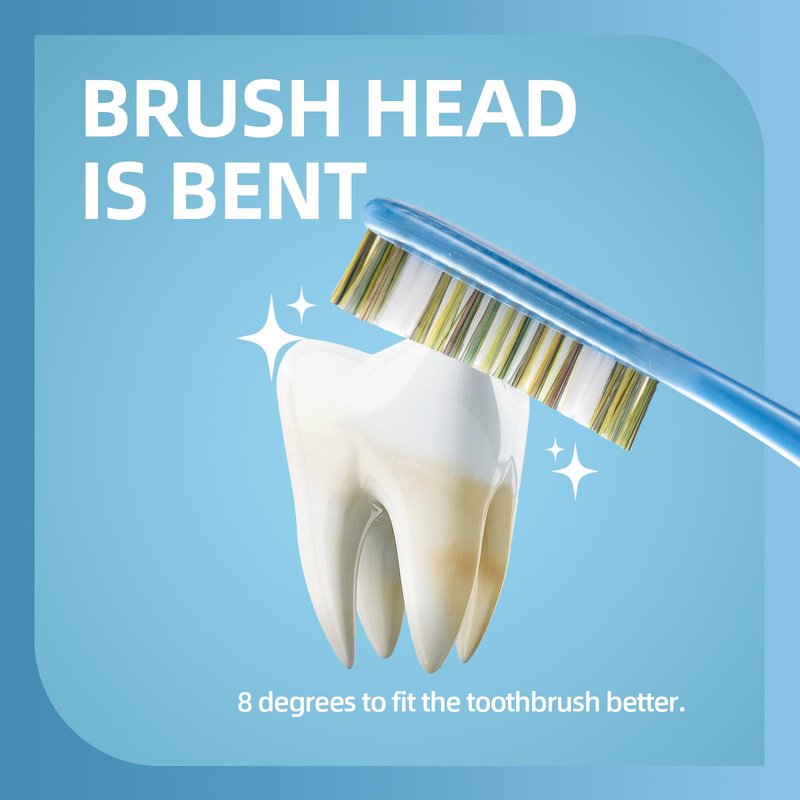 DFBCCZB Long Head Medium Toothbrush Big Head Adult Toothbrush accelerates Cleaning Stains and whitens Teeth 4 Pieces.