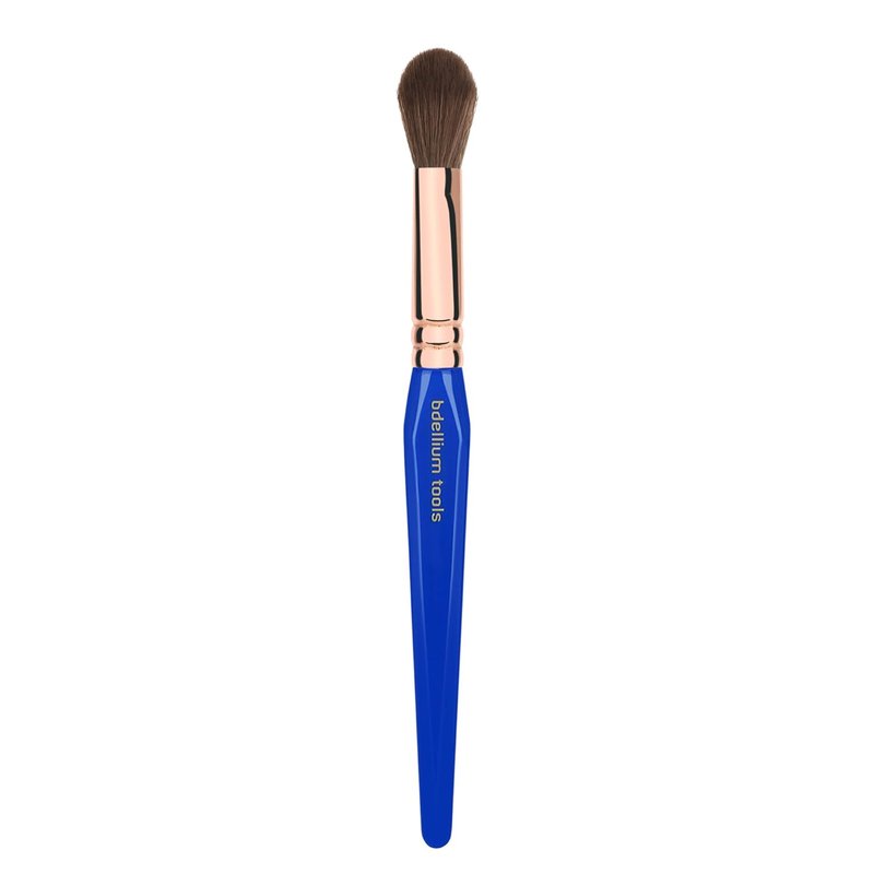 Bdellium Tools Professional Makeup Brush - Golden Triangle 940 Face Blending | Vegan Soft Synthetic Fibers, Blue, 1pc