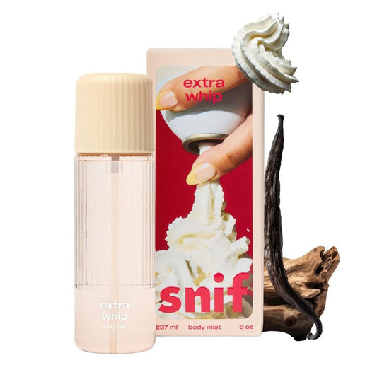 Snif Extra Whip Body Mist 8oz, Gourmand Vanilla Musk Fragrance Mist for Body & Hair, Icing Sugar, Whipped Cream & Sandalwood, Clean, Vegan, Cruelty Free