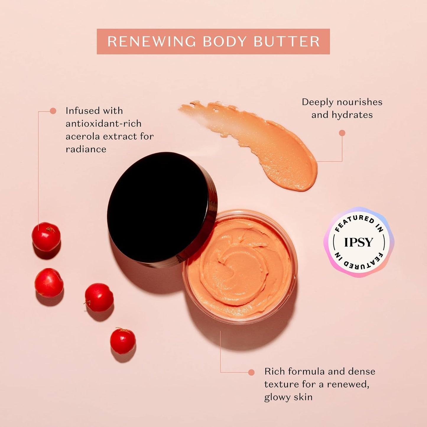 Acerola Cherry Body Butter - Deep Nourishing Formula for Glowing Skin | 1.05 Ounce (200g)