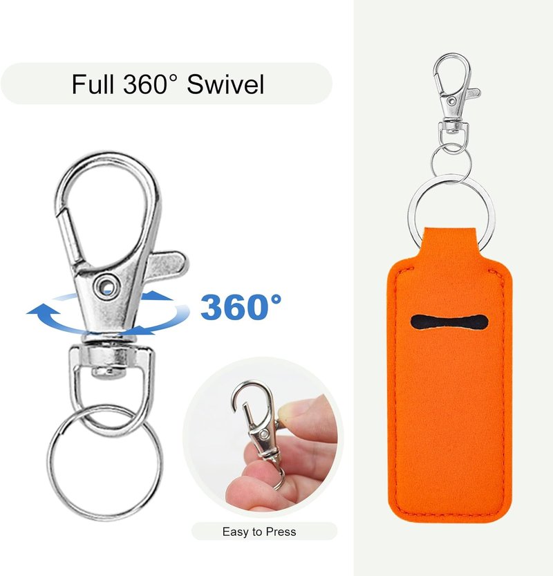 Chapstick Holder Key Chain - 10/20/40 Pcs Lip Balm Holders | 10 Vibrant Colors