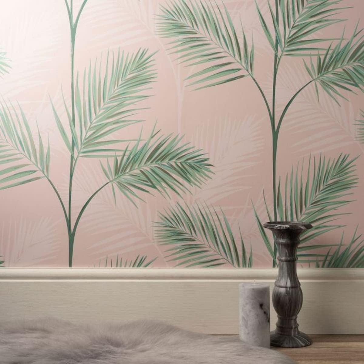 Fine Decor South Beach Blush Fronds Wallpaper