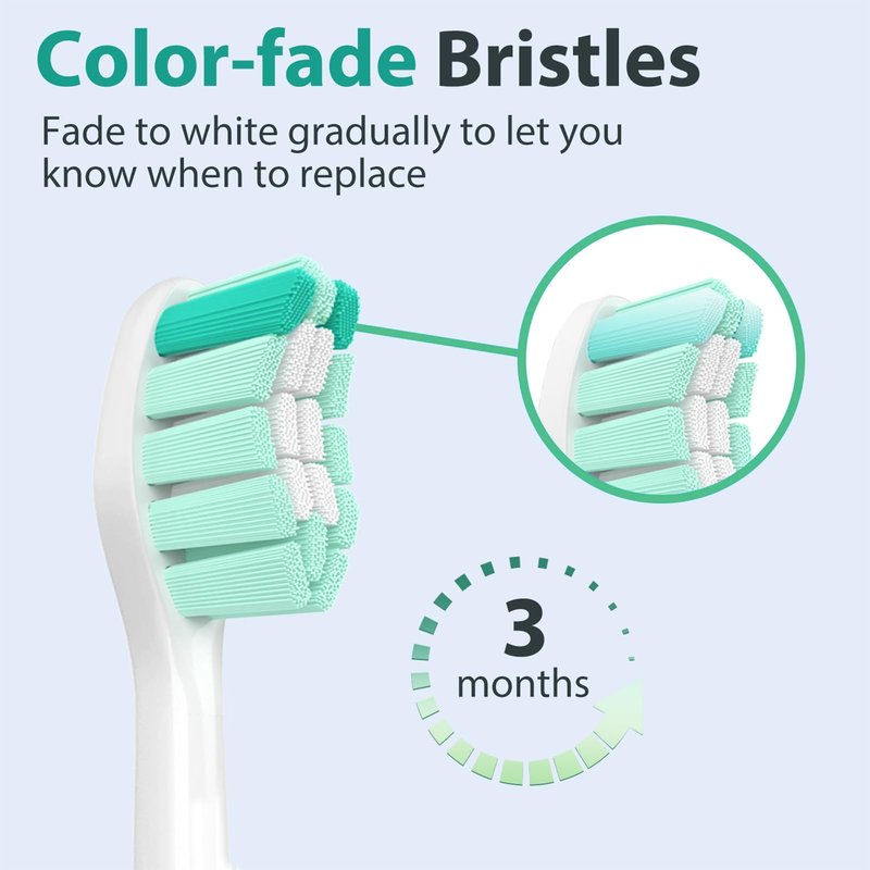 HOFAM Replacement Toothbrush Heads for Philips Sonicare Replacement Heads, Replacement Brush Head Compatible with Phillips Sonic Care Click on Electric Toothbrush, 8 Pcs