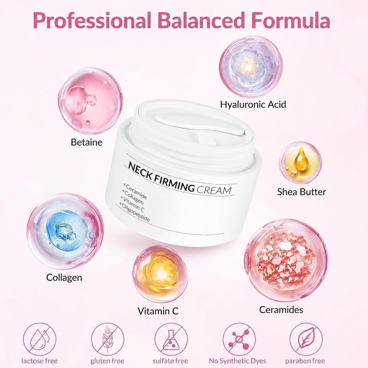 YTDB Neck Cream, Neck Creams for Tightening and Firming, Lightweight Moisturizing Cream for Neck and Décolleté, Helps Improve the Appearance of Fine Lines, Wrinkles & Crepey Skin, 1.7 Fl Oz