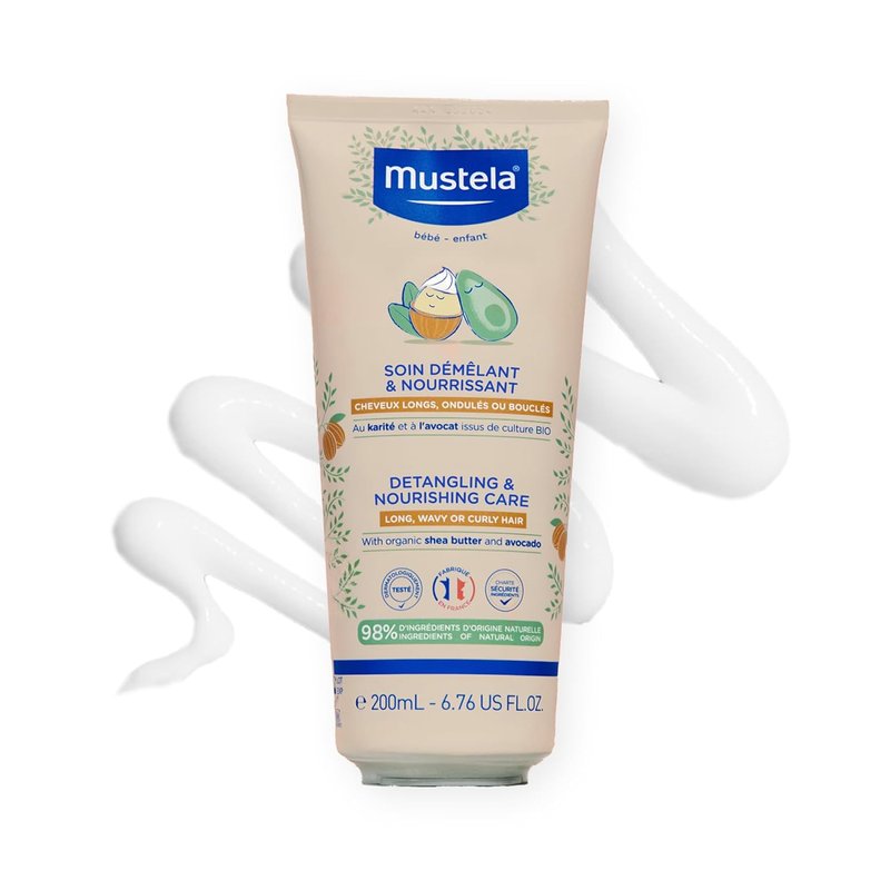 Mustela Detangling Conditioner - Nourishing Shea Butter & Avocado for Curly Hair | 6.76 Fl. Oz.