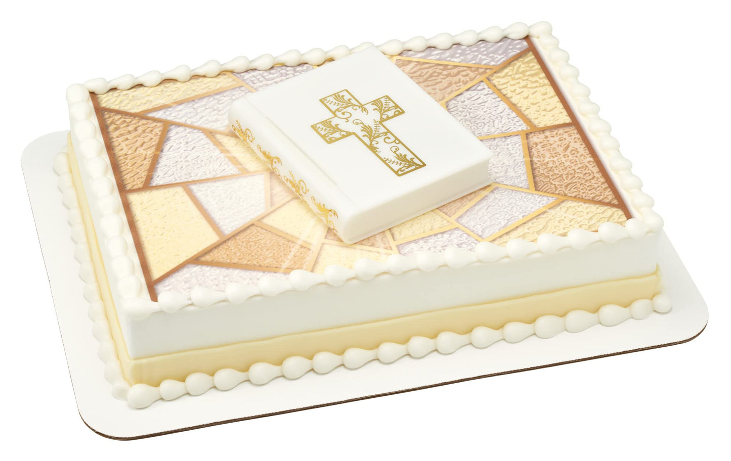 Religious Bible and Cross Cake Topper Multi
