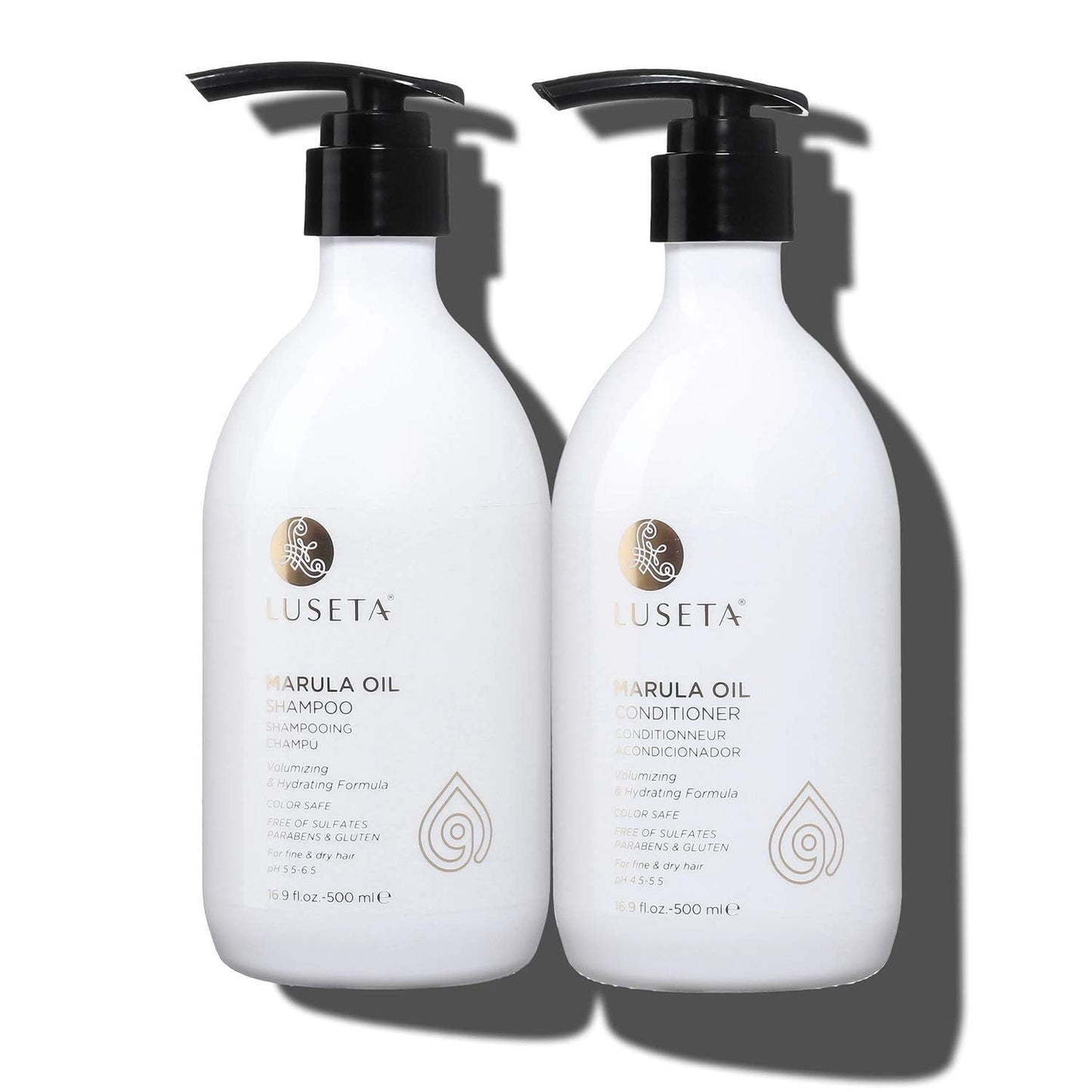 Luseta Marula Oil Shampoo & Conditioner Set - Moisturizing for Frizz Control & Split End Repair | 2 x 16 Fl Oz