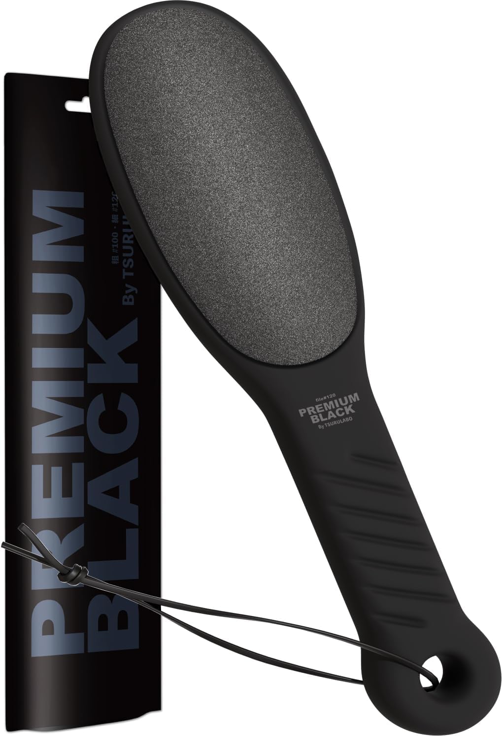 TSURULABO - Premium Black Foot Scrubber, Callus Remover Foot File with Coarse & Fine Sides, Water-Resistant Alternative to Pumice Stone for Feet, Heel Exfoliator, Pack of 1 Pedicure File for Grooming