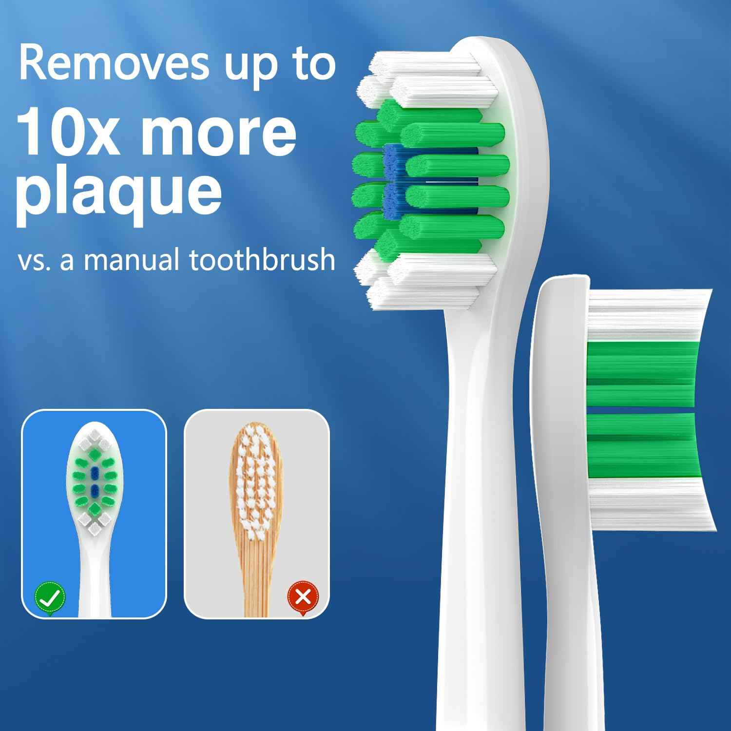 Lanveda Replacement Toothbrush Heads Compatible with Philips Sonicare Replacement Heads, Replacement Brush Head Compatible with Phillips Sonicare 4100 5100 5300 6100 Electric Toothbrush, 16 Pack