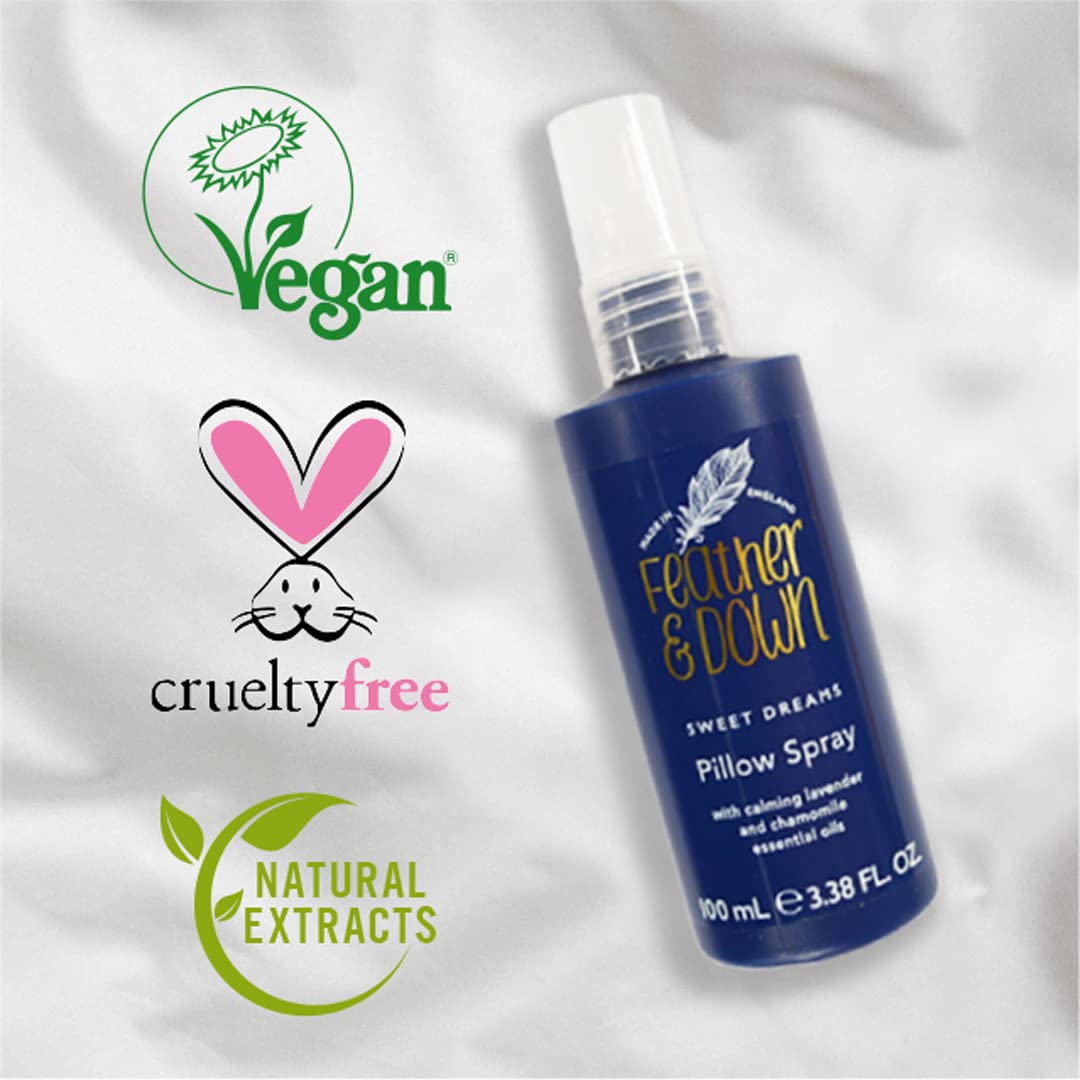 Feather & Down Pillow Spray Duo Set: 50ml Sweet Dreams Pillow Spray & 50ml Breathe Well Pillow Spray, The Perfect Combination for a Peaceful Night's Sleep, Vegan & Cruelty Free