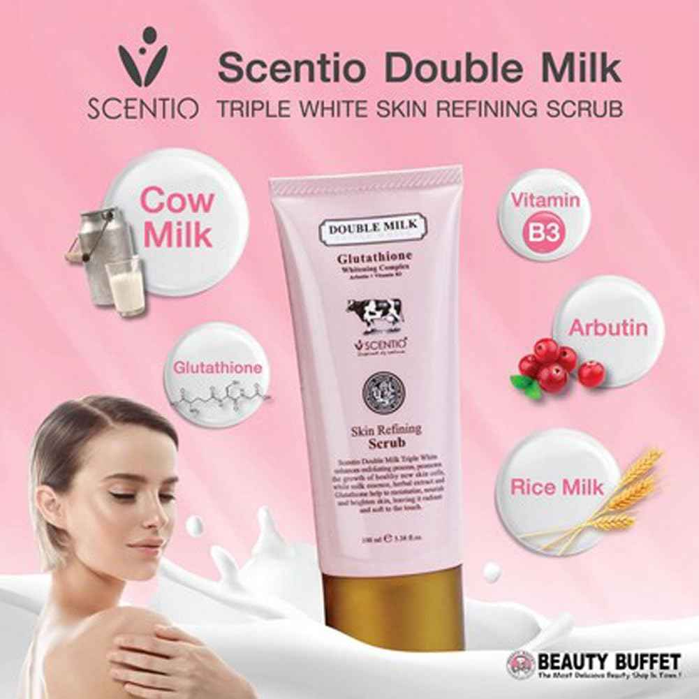 SCENTIO DOUBLE MILK TRIPLE SKIN REFINING SCRUB 100 ML.