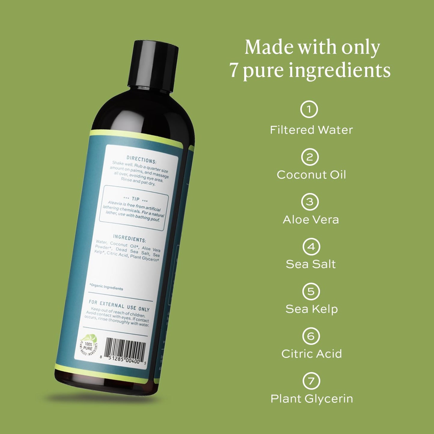 Organic Prebiotic Body Wash - All-Natural Enzymatic Cleanser | Fragrance-Free & Sulfate-Free - 16 Oz