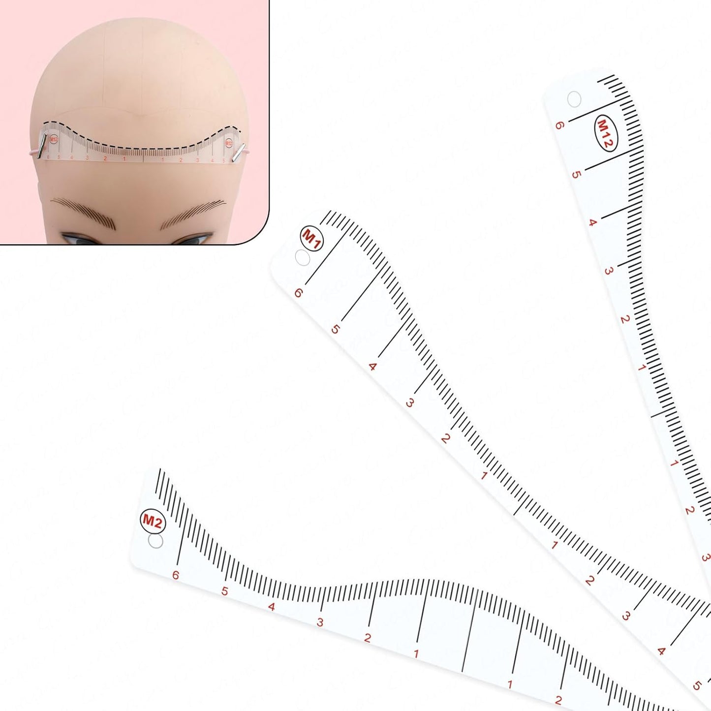 Hairline Stencil Ruler Kit - Precision Measuring Tool for Scalp Micropigmentation | Multiple Shapes for Men & Women