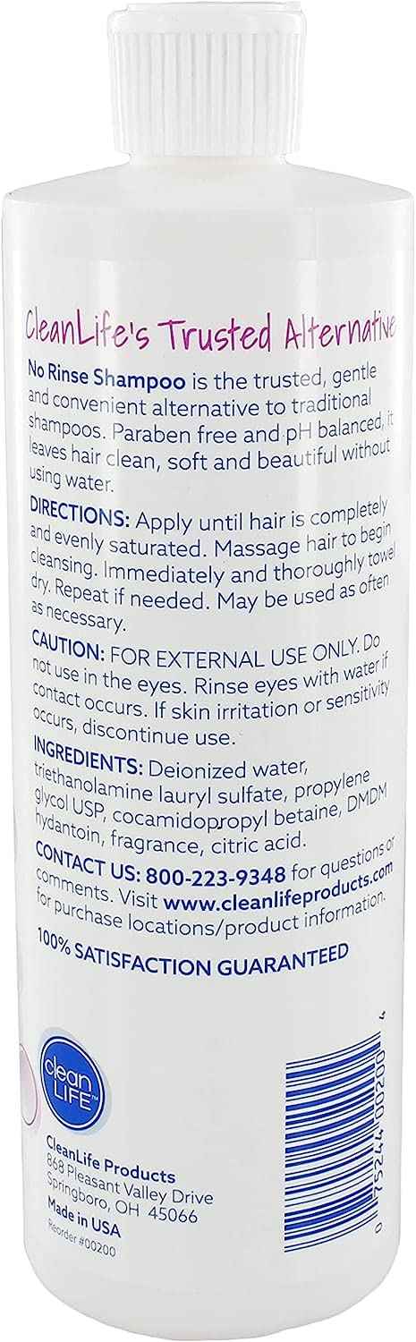 No-Rinse Shampoo 8oz (1 bottle) Body Wash 8 oz (2 bottles) – Gentle, Convenient & Hospital-Approved