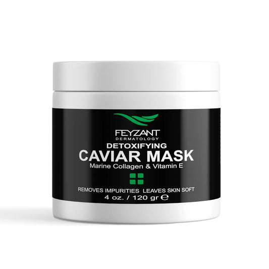 Feyzant Skincare Caviar Face Mask with and Vitamin E - Professional Spa Quality, All Skin Types, Hydrating and Smoothing, 4 oz