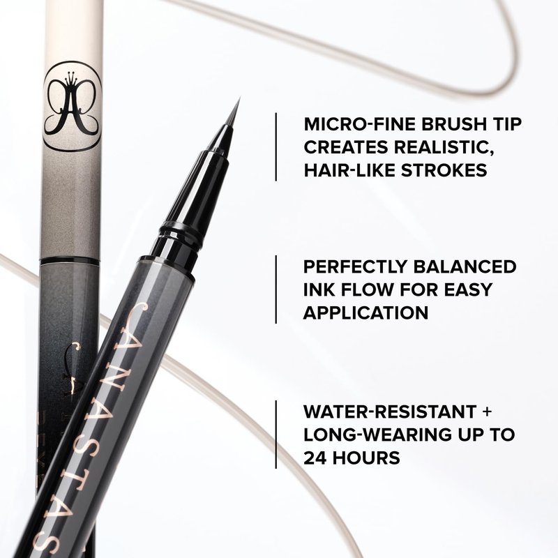 Anastasia Beverly Hills Microstroke Brow Pen - Waterproof Long-Wear Liquid Brow Definer with Superfine Brush Tip for Full-Looking Brows - Soft Brown