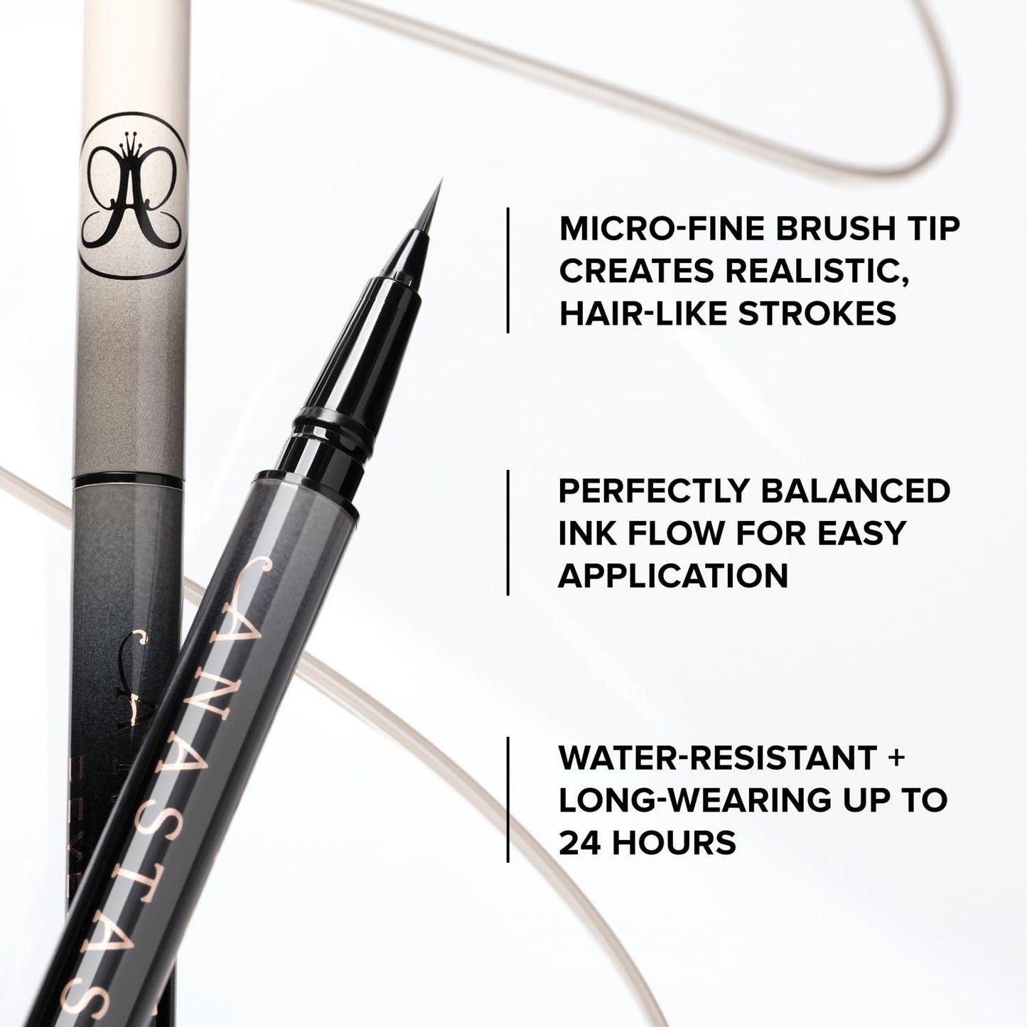 Anastasia Beverly Hills Microstroke Brow Pen - Waterproof Long-Wear Liquid Brow Definer with Superfine Brush Tip for Full-Looking Brows - Medium Brown