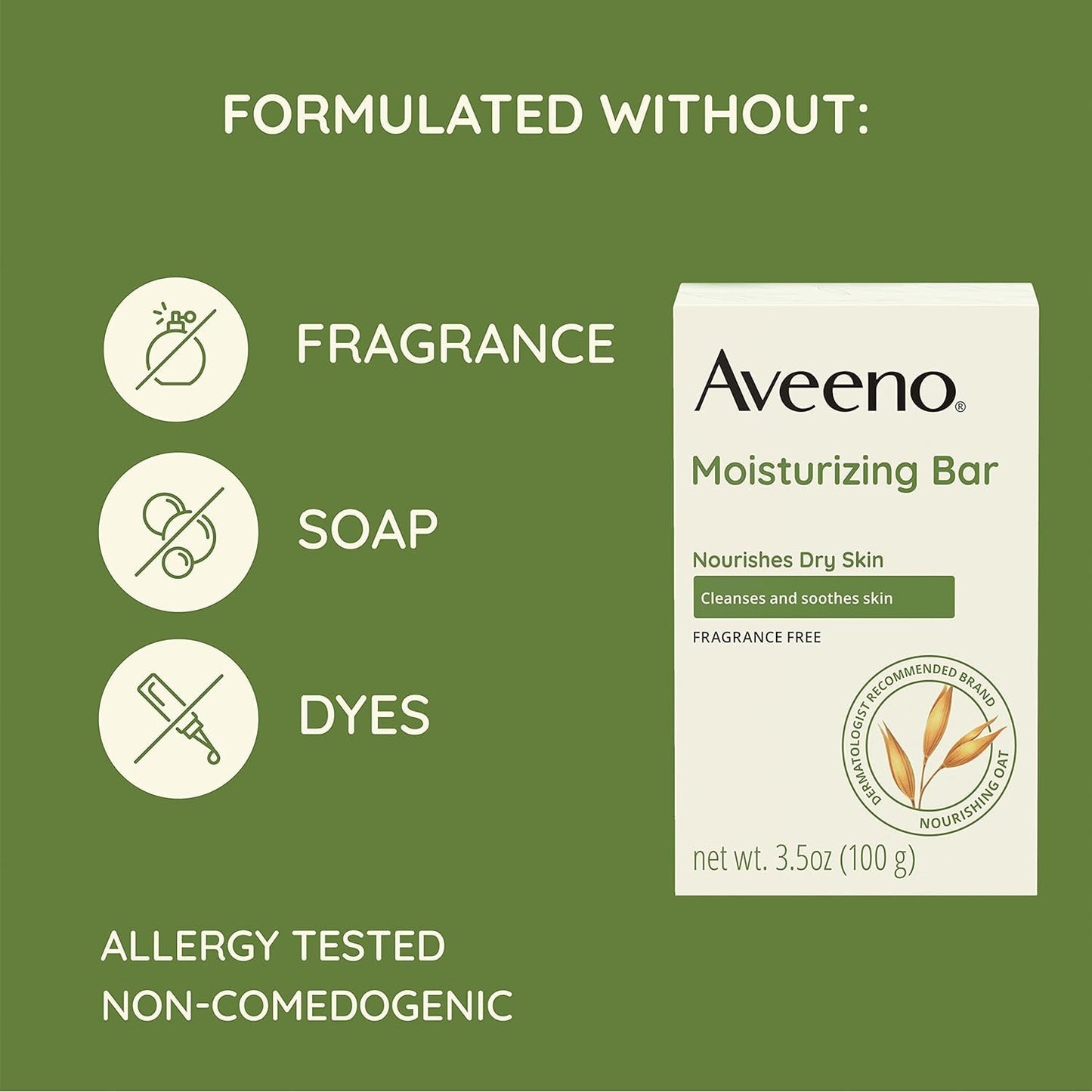 Aveeno Active Naturals Moisturizing Bar 3.50 ounce (Pack of 6)