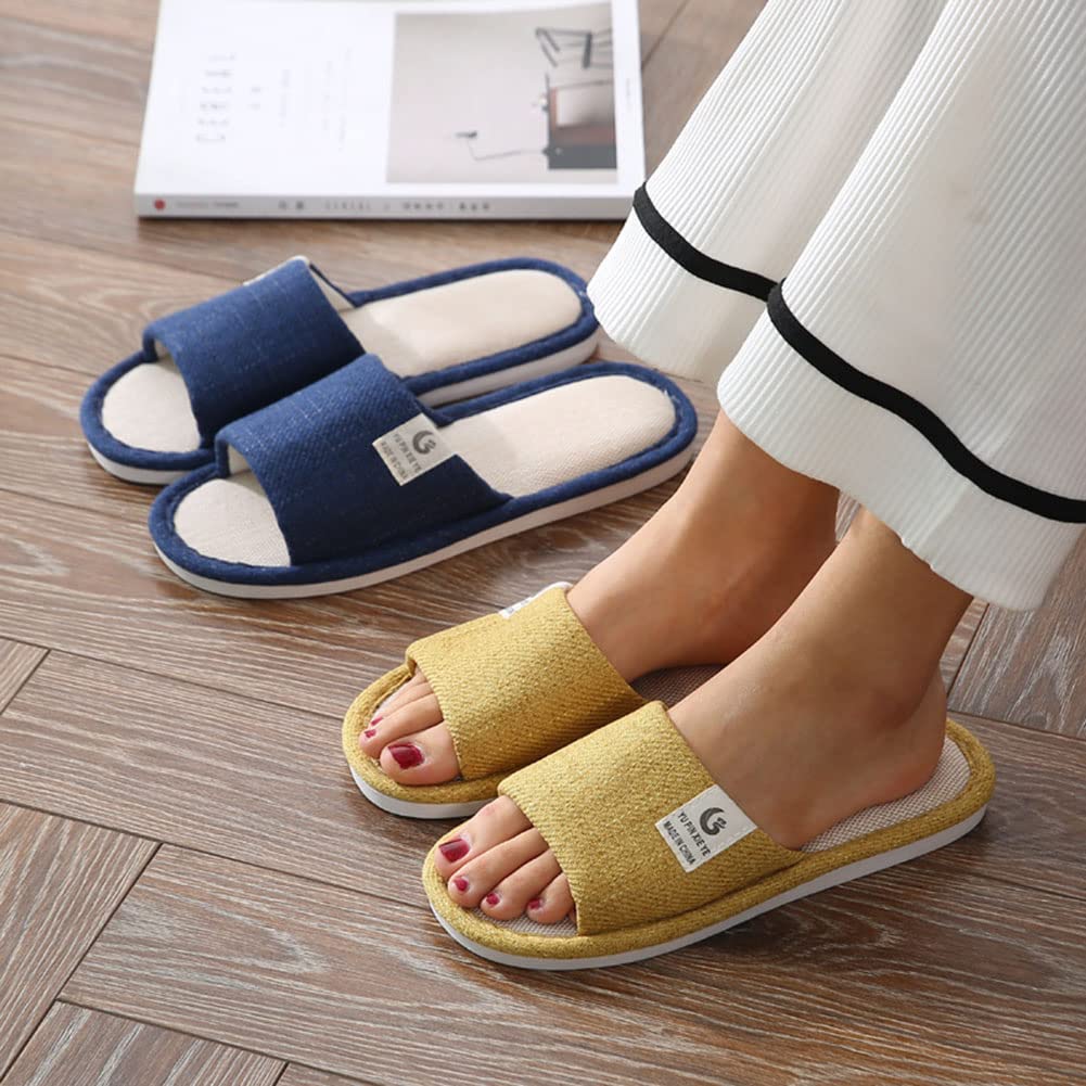 CYlovinho Womens Slipper Home Slippers,4 Pairs Spa Slippers Non Slip Disposable Slippers for Guest Washable Bedroom Slippers Hotel Slipper Travel Slippers
