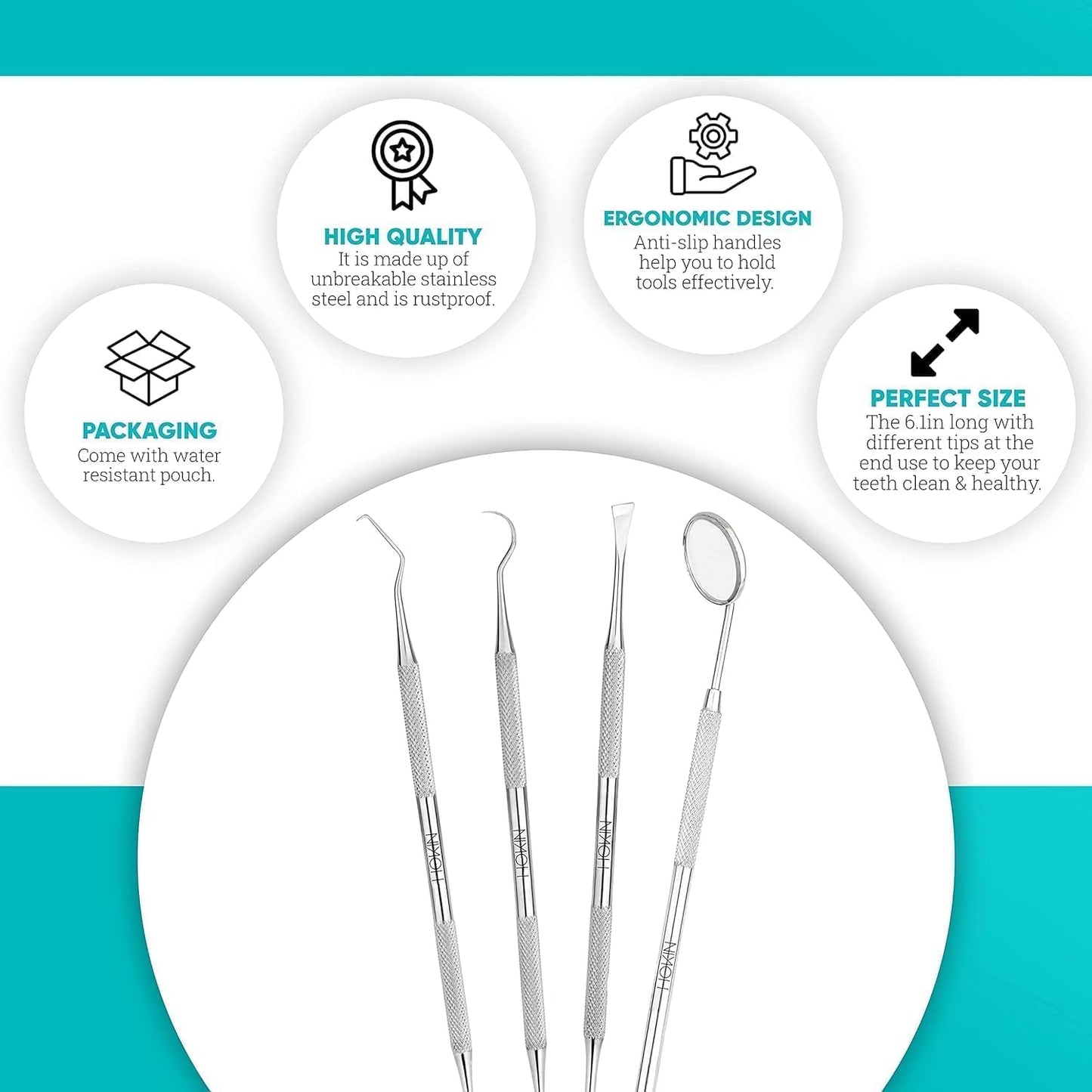 Tooth Polisher - LED Plaque Remover with 5 Speed Modes | Teeth Cleaning Kit with 5 Replacement Brush Heads