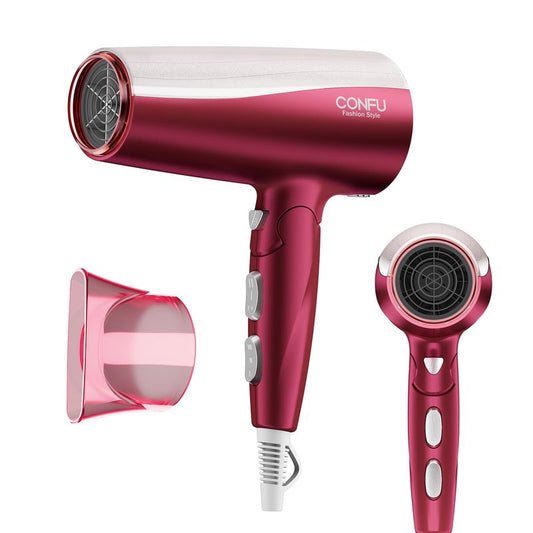CONFU Professional 1875W Hair Dryer, Foldable Blow Dryers Ceramic Tourmaline Hair Dryer, Fast Drying Hairdryer with Concentrator, 2 Speed and 3 Heat Setting for Curly and Straight Hair