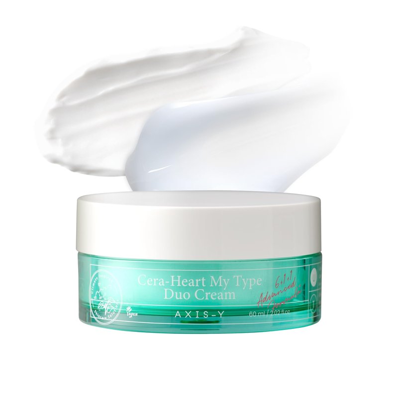 AXIS-Y Cera-Heart My Type Duo Cream with Heartleaf & Ceramide - Redness Relief & Moisture Skin Barrier Repair - Vegan Korean Skin Care Moisturizer Face Cream (2.02 fl. oz.)