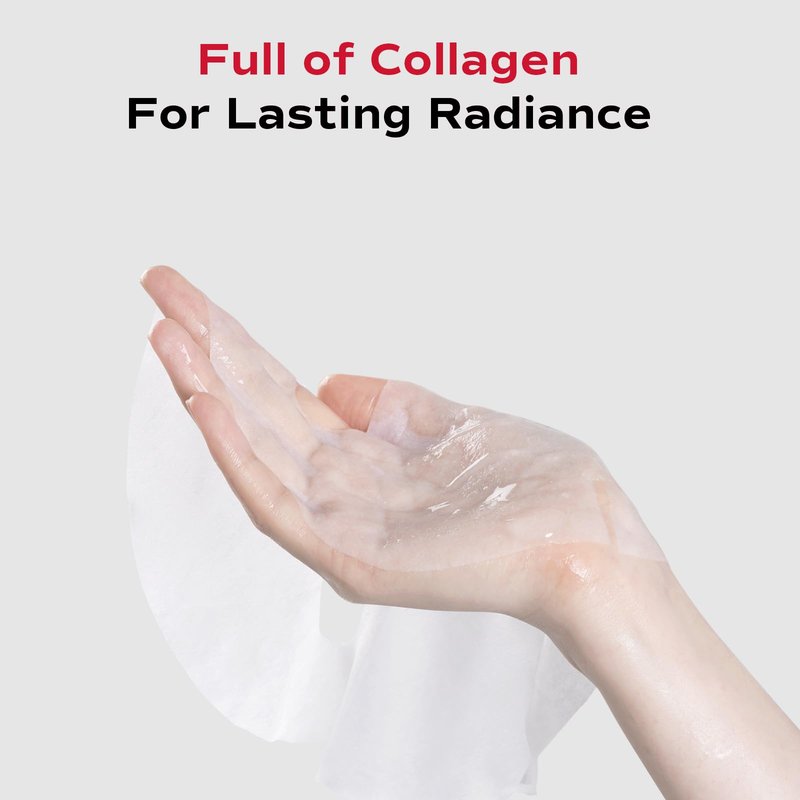 Facego Collagen Face Mask - Hydrating & Moisturizing Sheet Mask with Natural Centella Asiatica for Soothing Skincare, Deeply Nourishing Dry Skin 10-Count