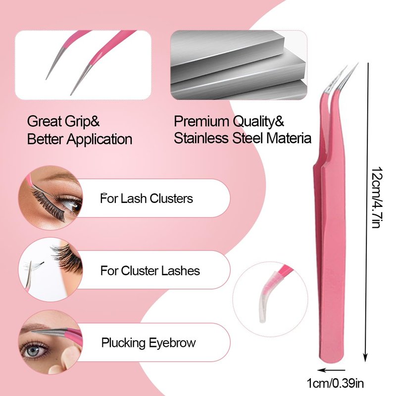 Lash Bond and Seal Kit 4 Pcs DIY Lash Extension with Waterproof Lashe Cluster Glue 72h Hold and Seal Lash Remover Tweezers Portable Eyelash Brush with Cap for Eyelash Extensions Beginners
