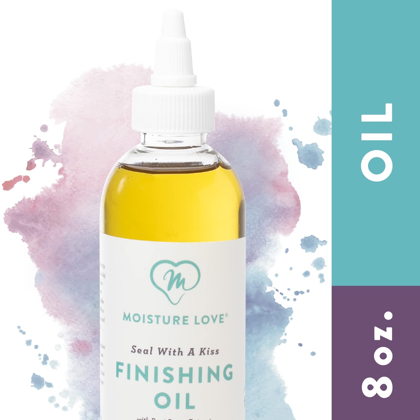 Moisture Love Seal with a Kiss Finishing oil for Hair Moisturizing and Polishing. Curly Hair Care Product with Argan Oil and Castor Oil. Sulfate Free. 8oz