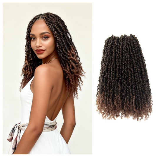 Cisinpo Yanky Twist Crochet Hair 14 Inch 10 Packs Pre-Twisted Ombre Light Brown Micro Spring Twist Boho Senegalese for Black Women (T30, Total 200 Strands)