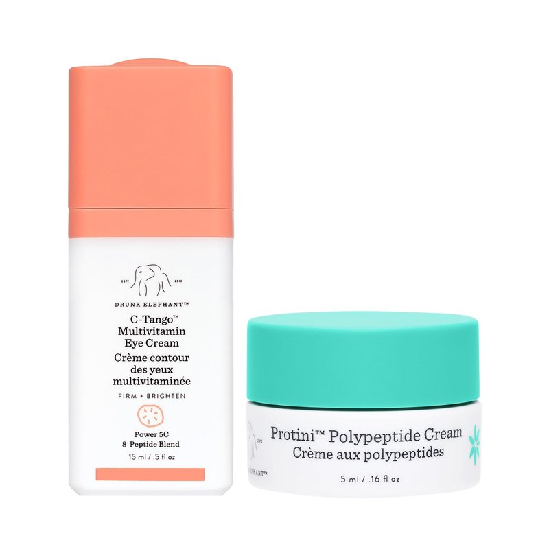 Drunk Elephant C-Tango Multivitamin Eye Cream with Deluxe Sample - 15ml Vitamin C Eye - 5ml Protini Polypeptide Cream - Clean Clinical Skincare - Cruelty-Free - Dermatologist-Tested