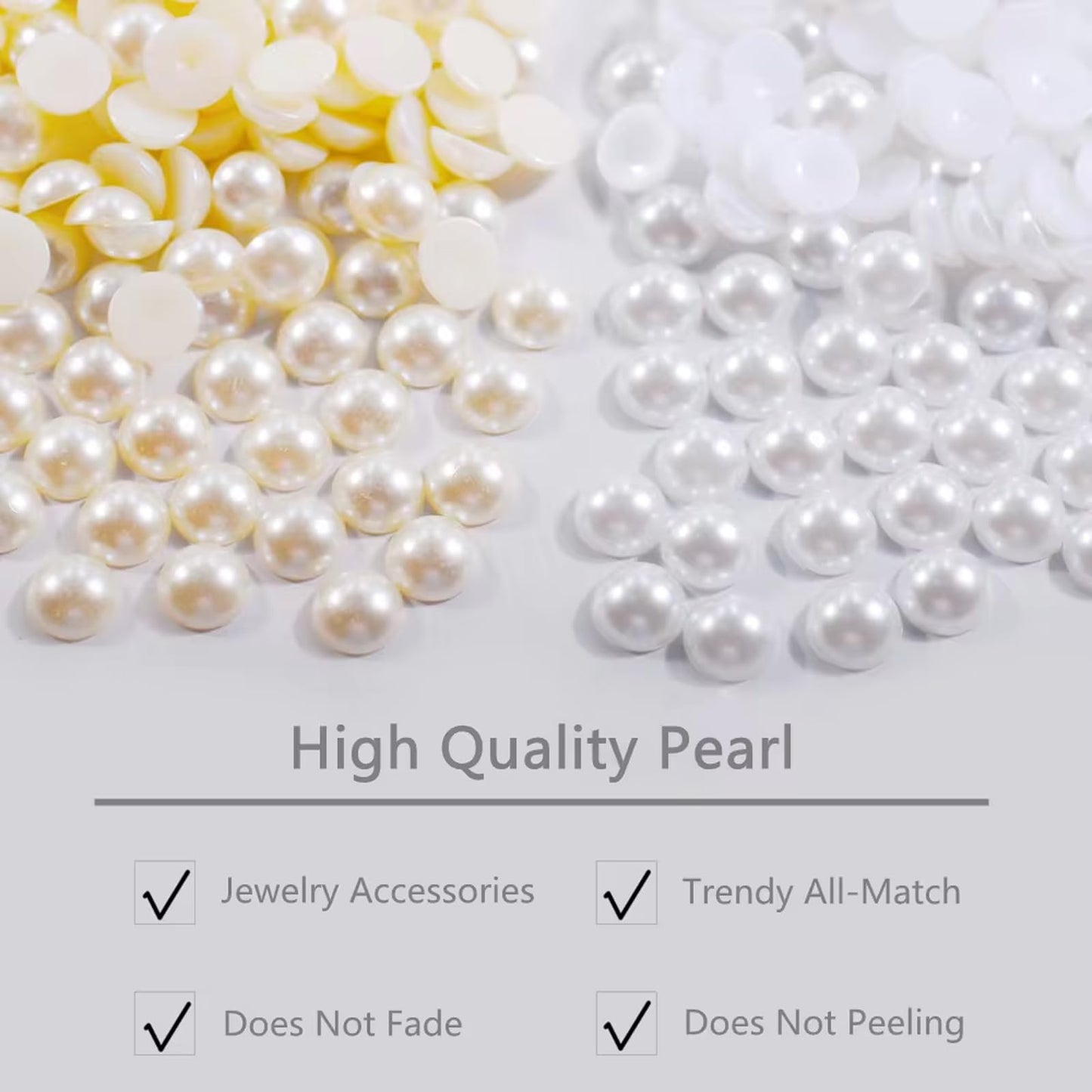 10000PCS 2mm Nail Art Flatback Half Round Tiny Pearls White Flatback Pearls for Nails Face Body Make Up Crafts Small Half Pearls Rhinestones for Home DIY Nails Shoes Salon Use