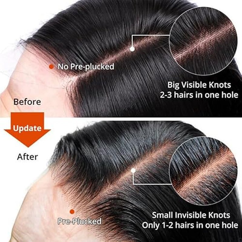 Venice Hair Real HD Lace Closure only 0.10mm Ultra-thin Invisible Crystal HD Lace Pre Plucked with Baby Hair Straight Human Hair Lace Frontal Closure (13x4 HD Body, 20 Inch)