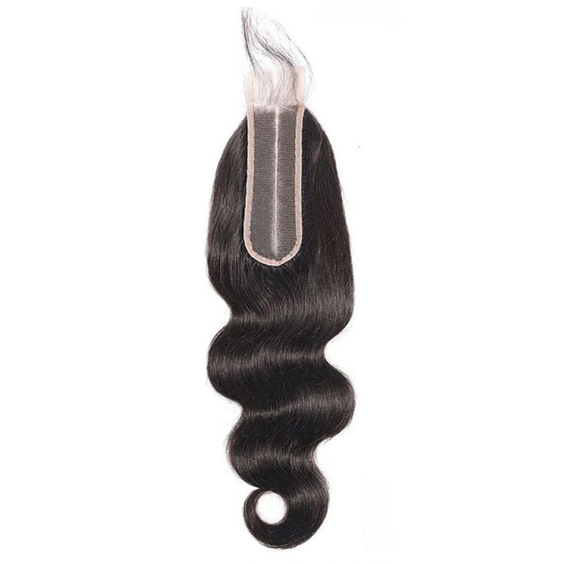 2x6 Hd Lace Closure Body Wave Brazilian Human Hair Skin-Like Invisible Lace Frontal Remy Virgin Hair Extensions Pre Plucked Hairline Single Smal Knots 130% Density Weave 16 Inch